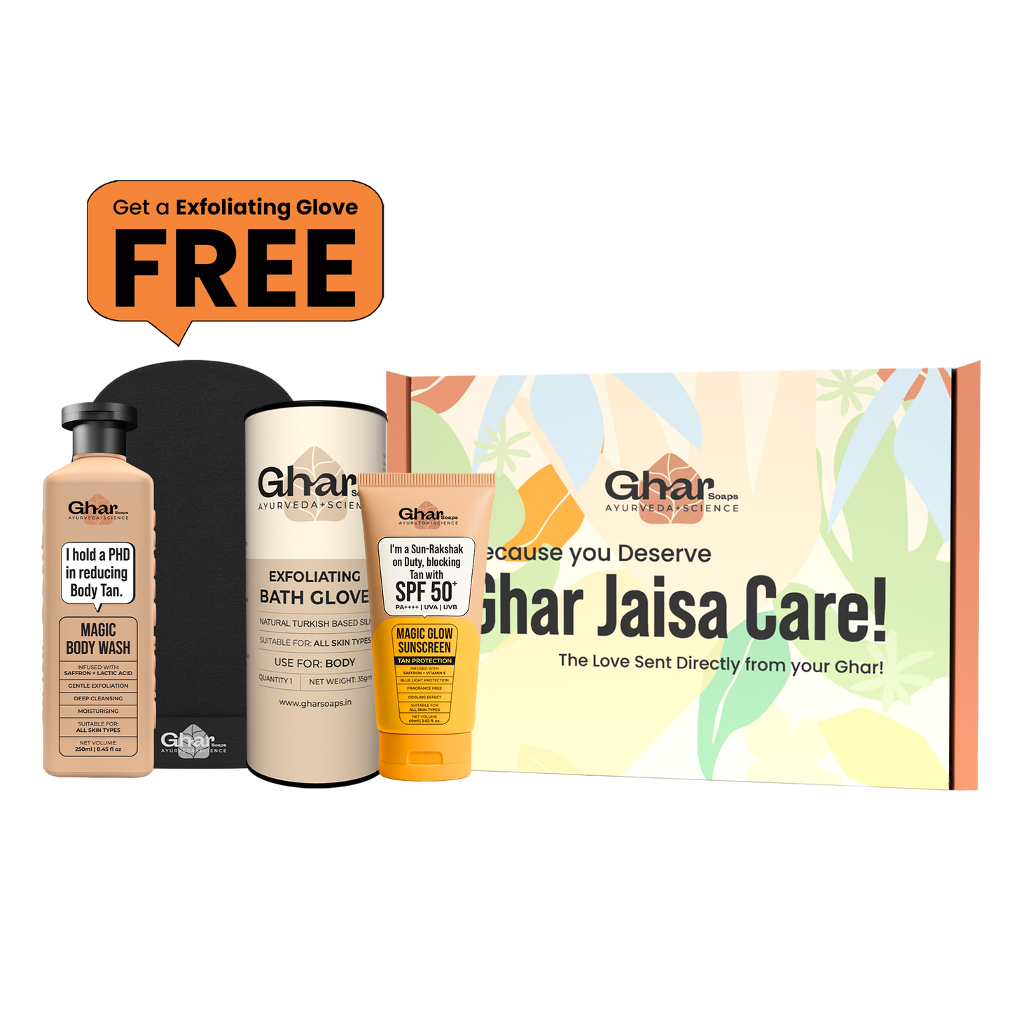 Magic Body wash + Black Gloves + Sunscreen 60ml
