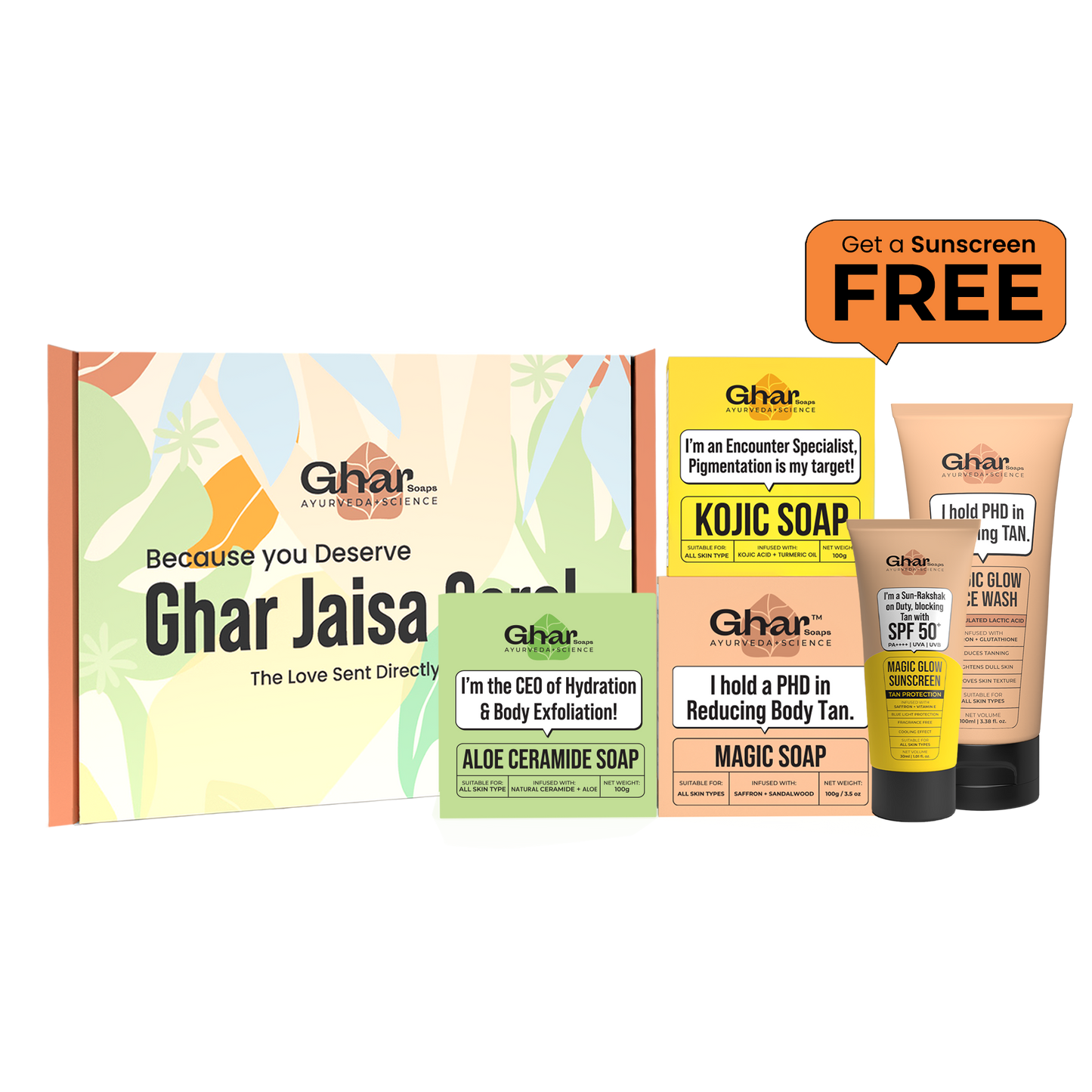 Natural Soaps Trio with Free Magic Sunscreen